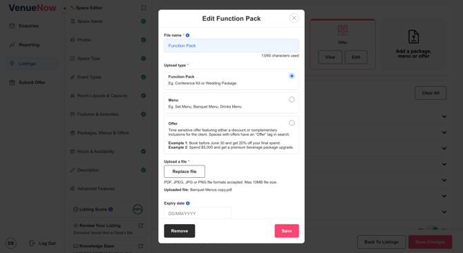 Space Editor - File Upload Modal