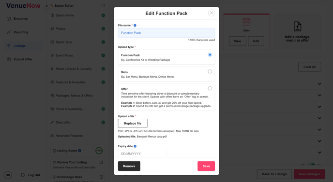 Space Editor - File Upload Modal