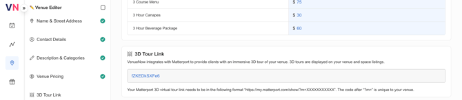 Venue Editor - 3D Tour